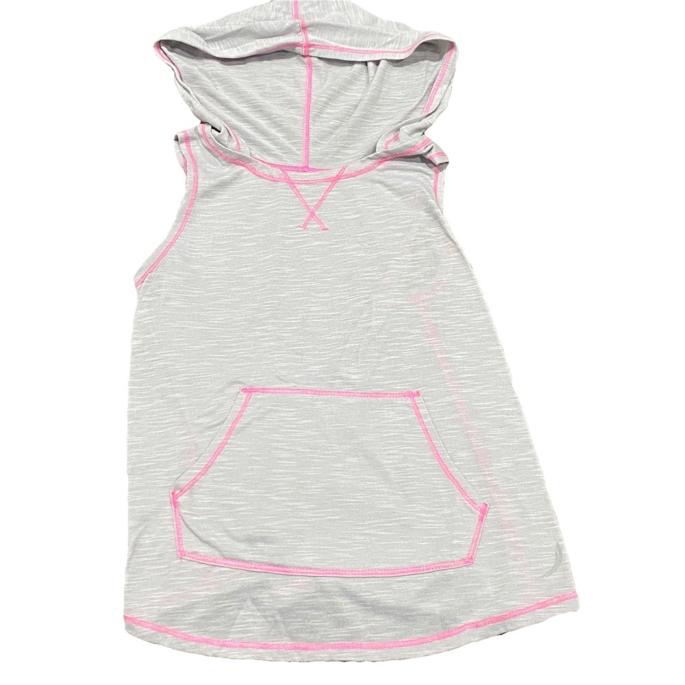 Gray no sleeve hoodie